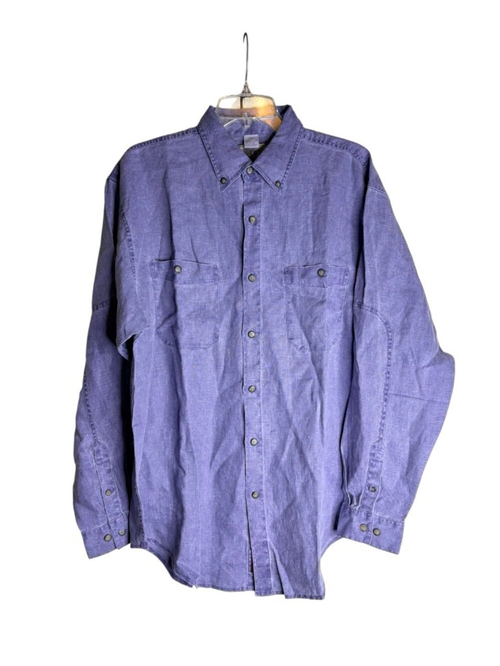 Linen Button Down Shirt Large Purple The Territory Ahead